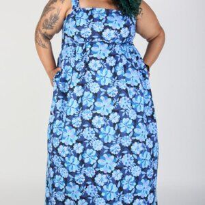NWT Birds of North America Fox Sparrow Maxi Dress in "Larkspur"